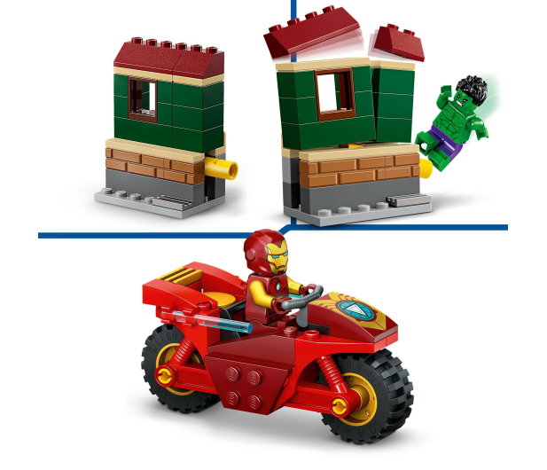 LEGO Super Heroes Marvel 76287 Iron Man z motocyklem i Hulk - 1266180 - zdjęcie 4